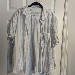 Ava & Viv blue and white button down, 1X